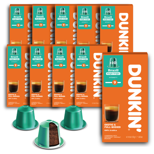 Dunkin' Brazil Single Origin Coffee Capsules for Nespresso® 