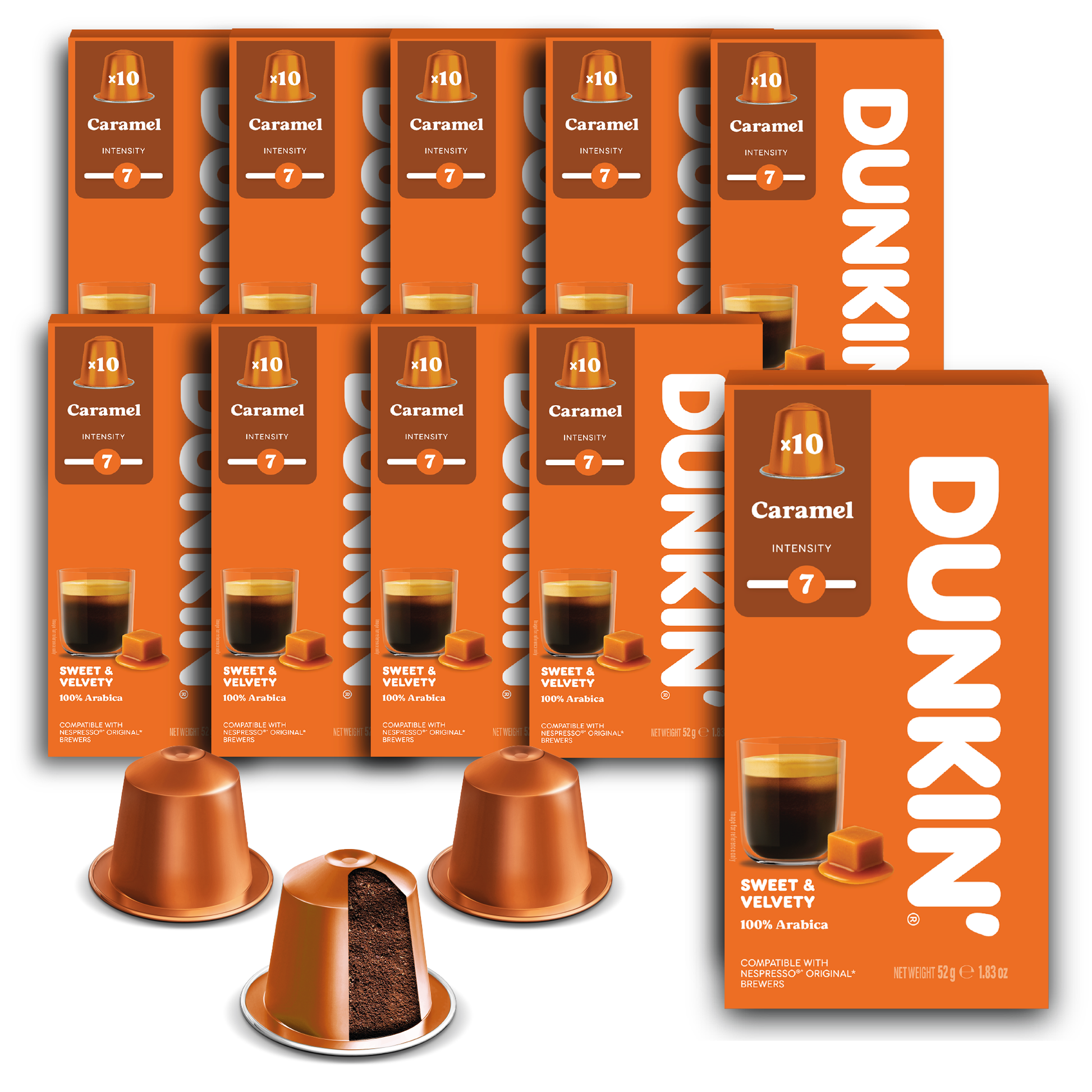 Dunkin' Caramel Coffee Capsules for Nespresso® 
