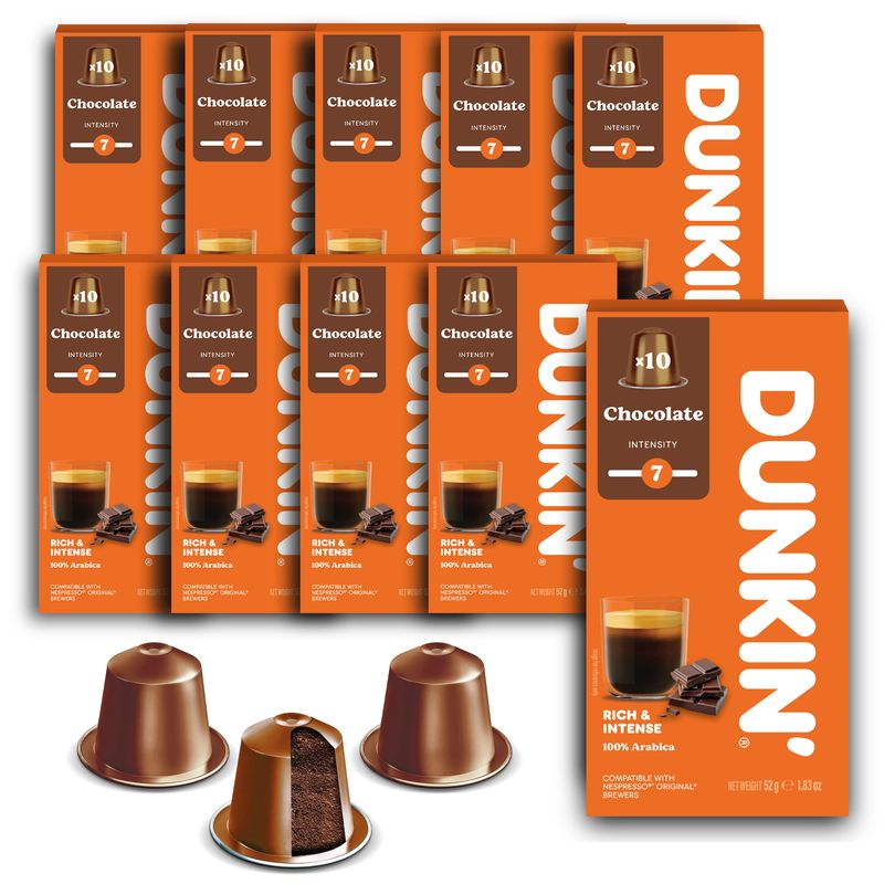 Dunkin' Chocolate Coffee Capsules for Nespresso® 