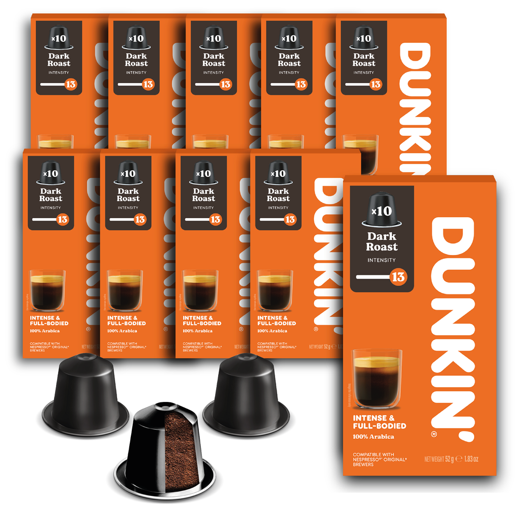 Dunkin' Dark Roaast Coffee Capsules for Nespresso® 