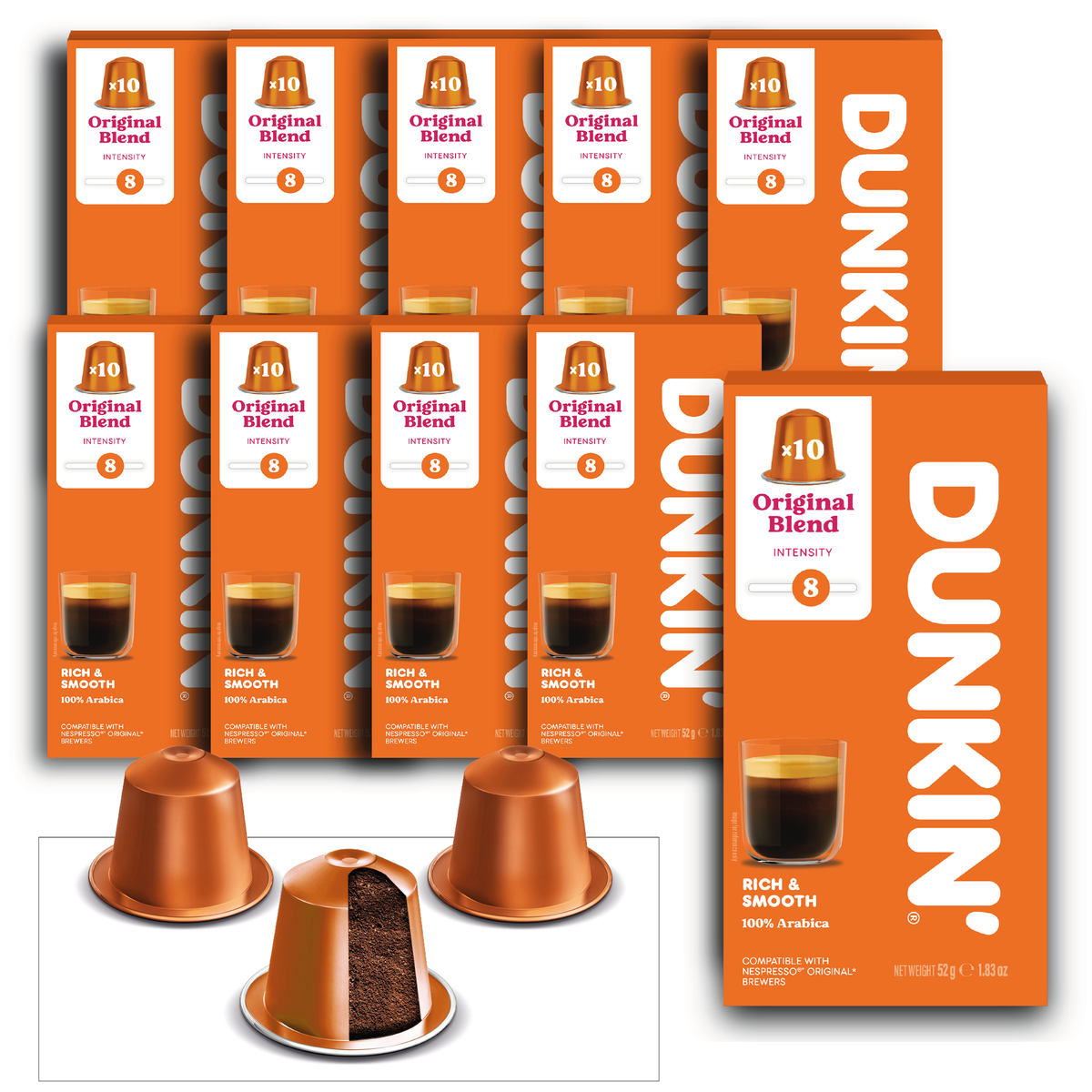 Dunkin' Original Blend Coffee Capsules for Nespresso® 