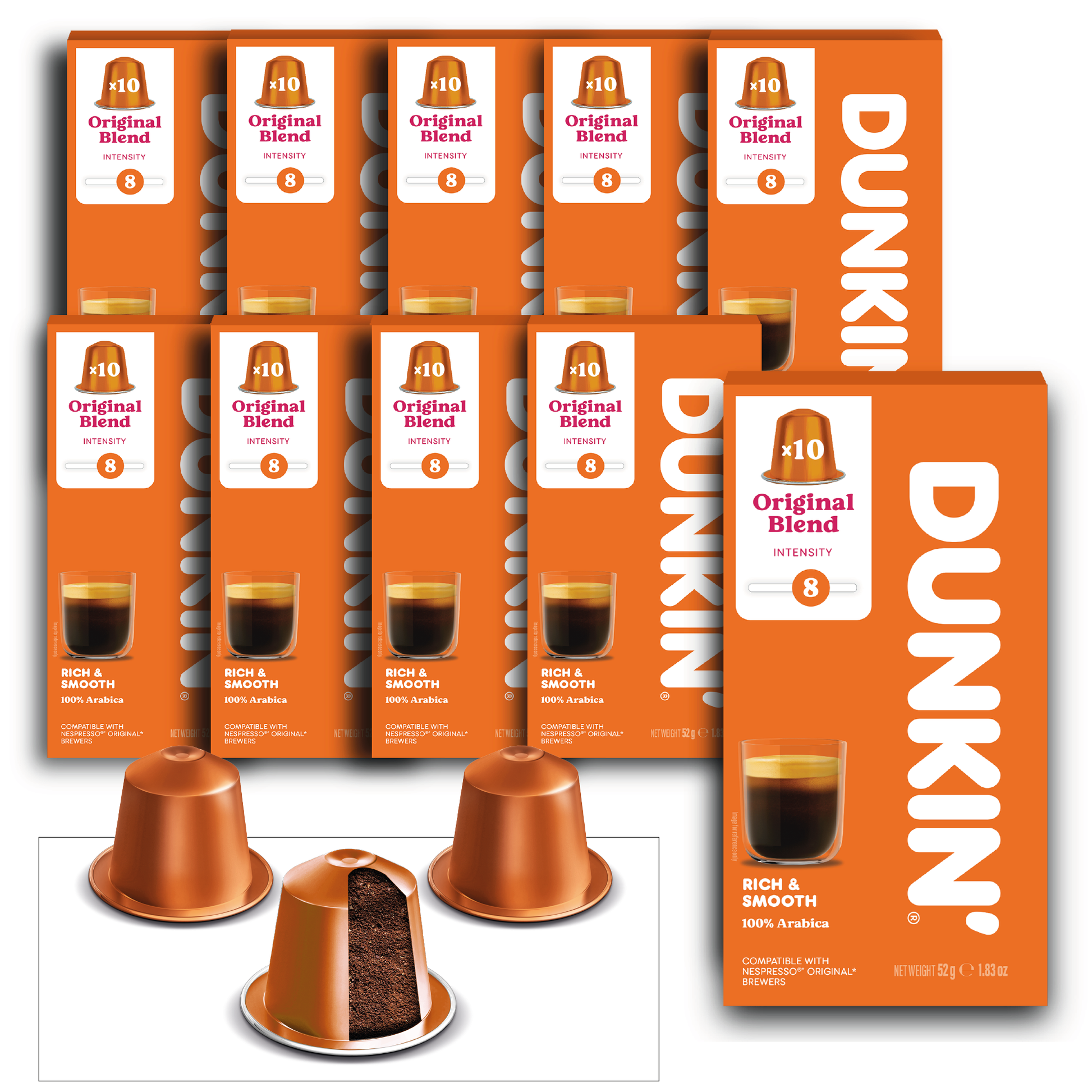Dunkin' Original Blend Coffee Capsules for Nespresso® 