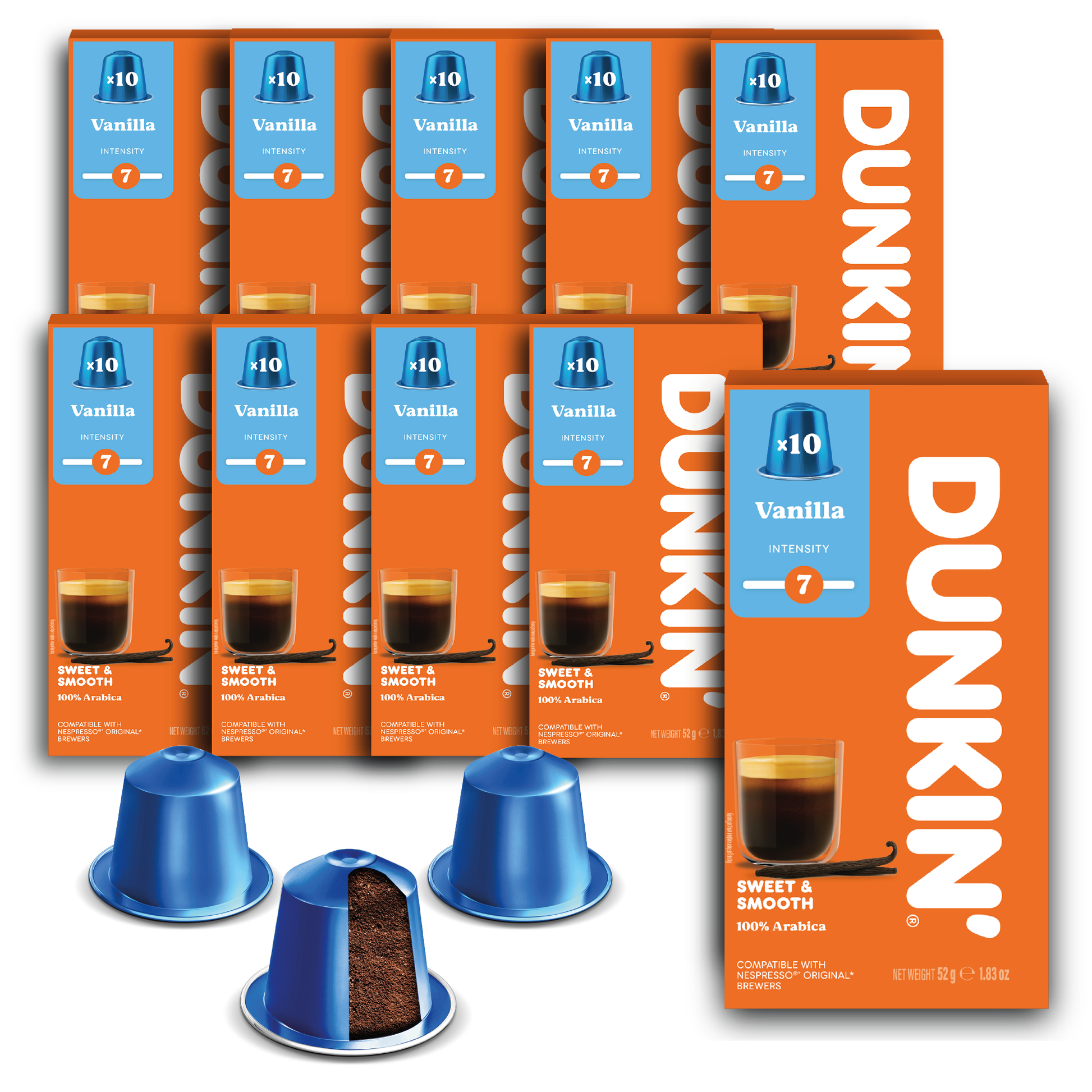Dunkin' Vanilla Coffee Capsules for Nespresso® 
